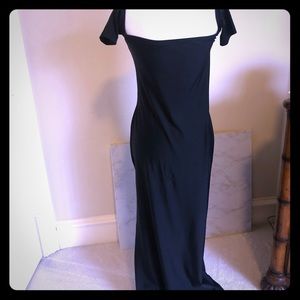 Camille Wood maxi dress in black. Size medium